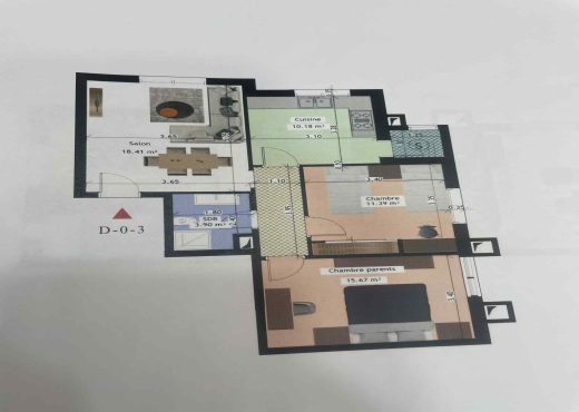 A VENDRE DES APPARTEMENTS S+2 A CITE GHAZALLA